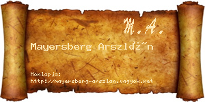 Mayersberg Arszlán névjegykártya